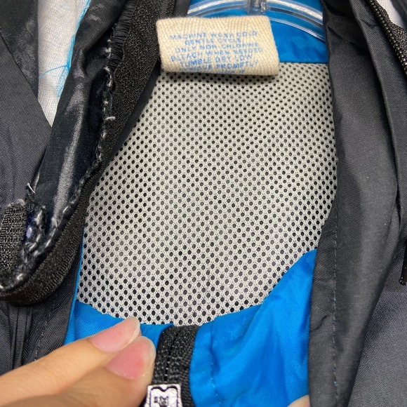 VTG Cheetah Windbreaker Jacket Men XL Blue BlackMesh Lined Hooded Long Sleeve - Picture 10 of 15